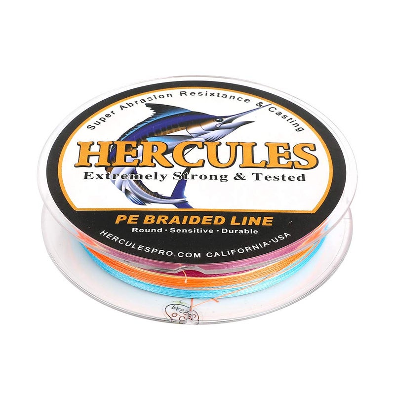 HERCULES Super Strong 1000M 1094 Yards Braided Fishing Line 6 LB Test for Saltwater Freshwater PE Braid Fish Lines 4 Strands - Multicolor, 6LB (2.7KG), 0.08MM - Image 4